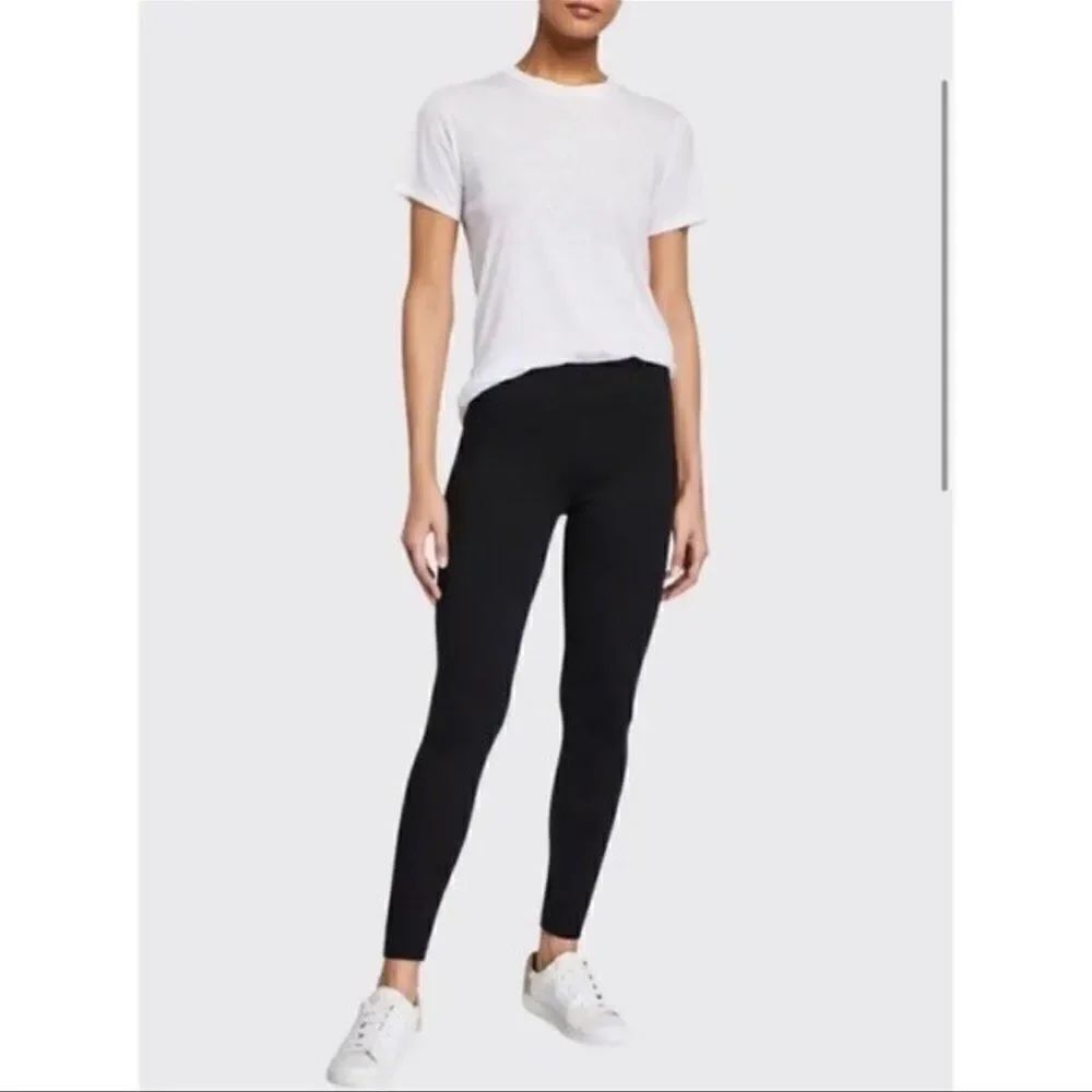 VINCE Ponte Ankle Leggings Black Pull On L